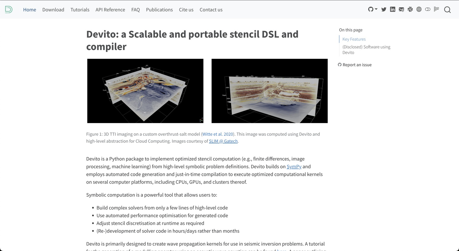 Documentation page showing two 3D seismic imaging volumes on black backgrounds side by side